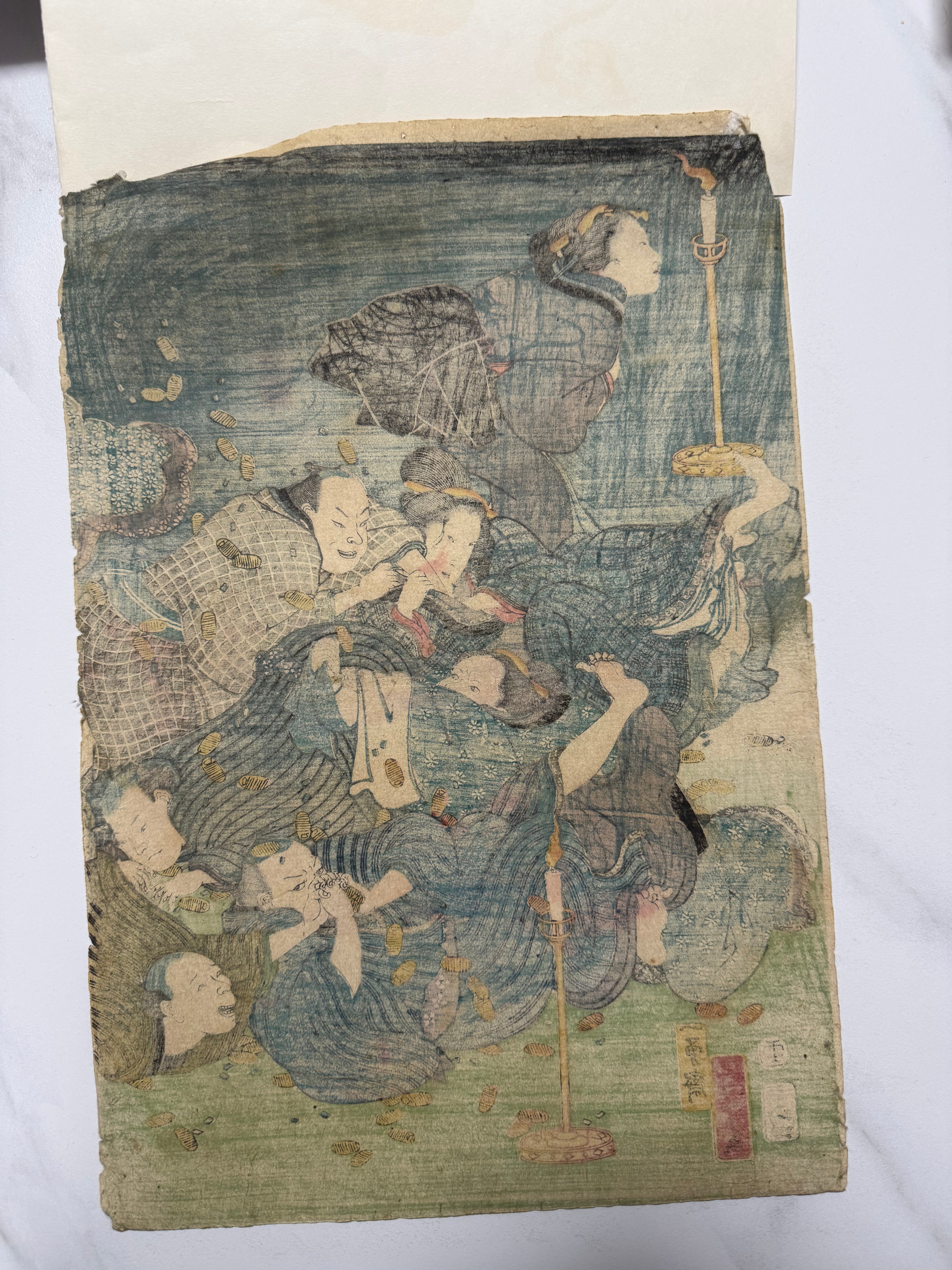 全盛黄金花 国芳 (1858)Kuniyoshi — antique Japanese ukiyo-e woodblock print