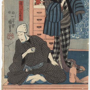 鬼門の喜兵衛と土手のお六 国芳 Kuniyoshi — antique Japanese ukiyo-e woodblock print