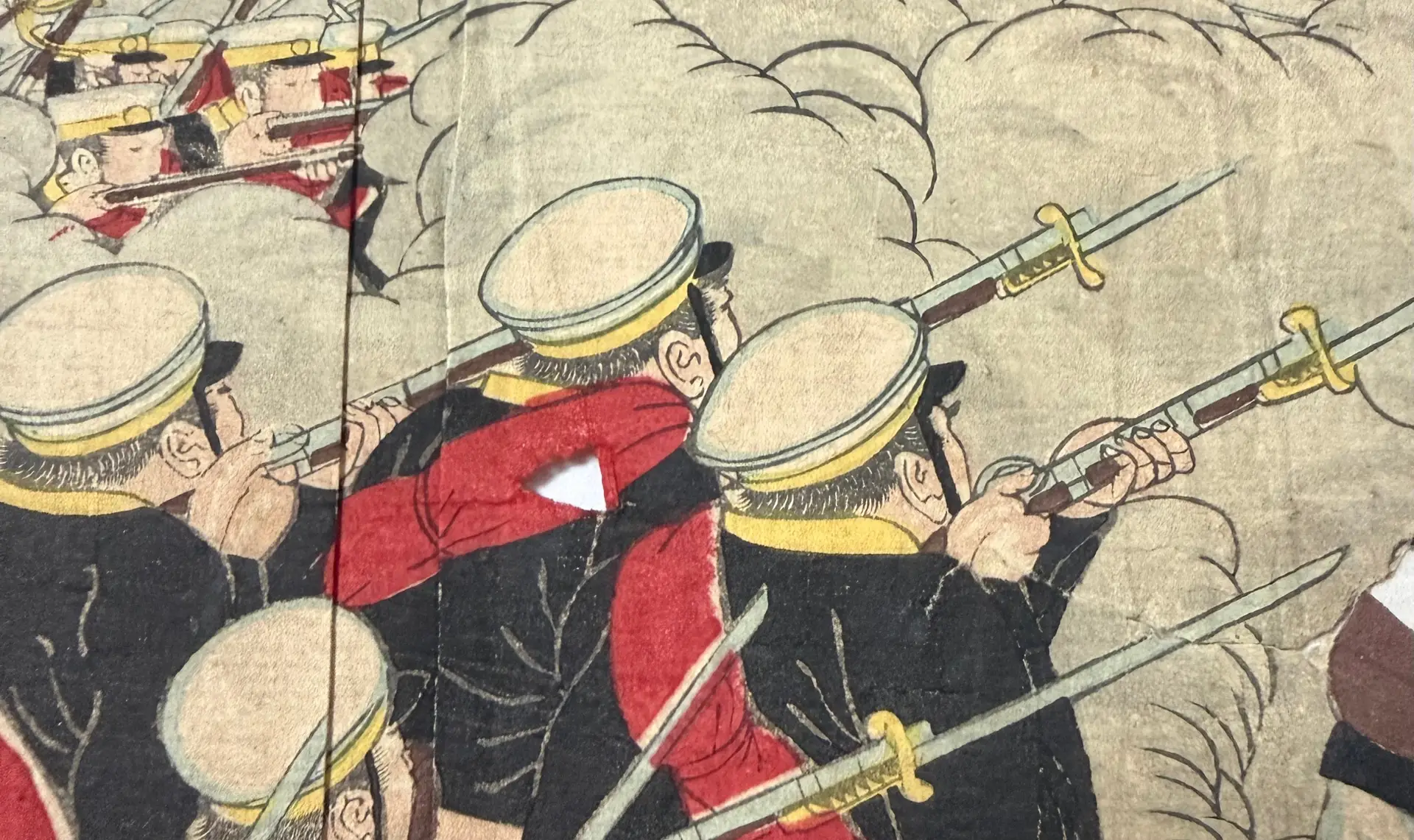 朝鮮平壌陥落我軍大勝利 (1894) 芳虎 — antique Japanese ukiyo-e woodblock print