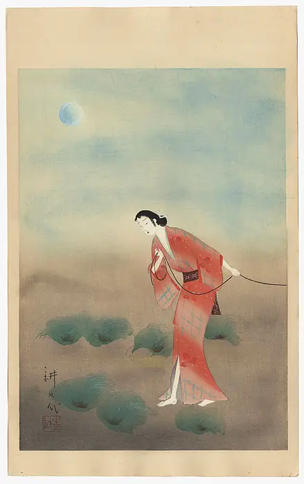 The Heroine Koman from Seki — Yamamura Toyonari — antique Japanese ukiyo-e woodblock print