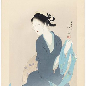 お誠 1923 鏑木清方 — antique Japanese ukiyo-e woodblock print