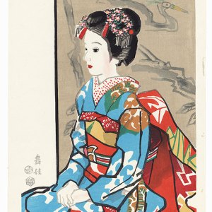 Maiko — Eiichi Kotozuka — antique Japanese ukiyo-e woodblock print